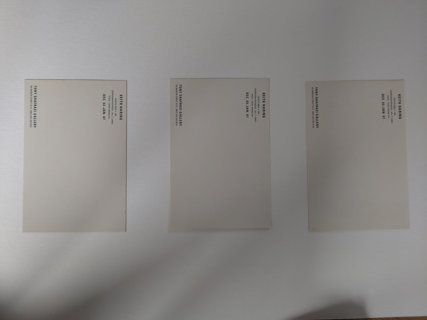 Keith Haring Into 84 Exhibition cards (3), 1983