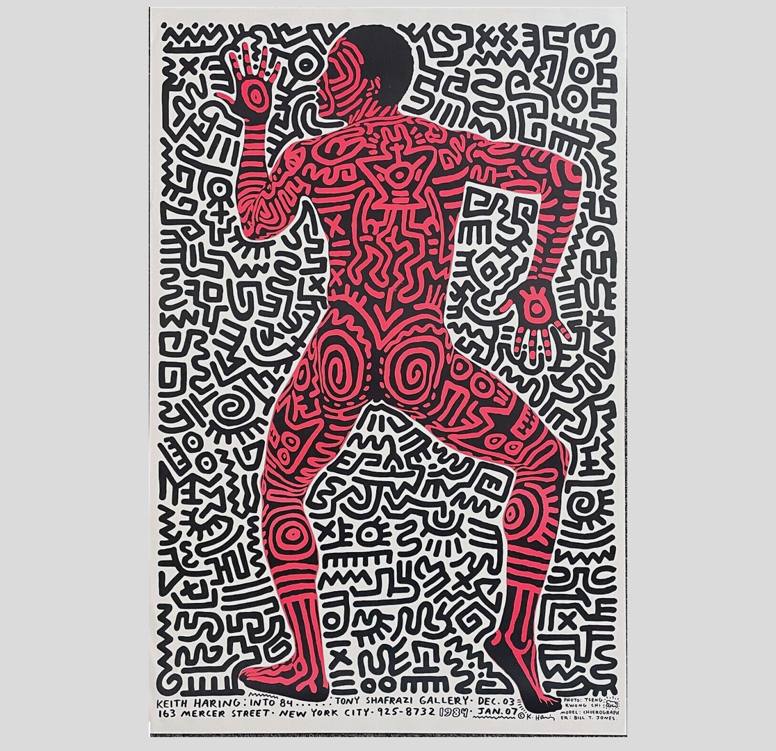 Keith Haring - Into 84 Exhibition Poster 1983 - Framed