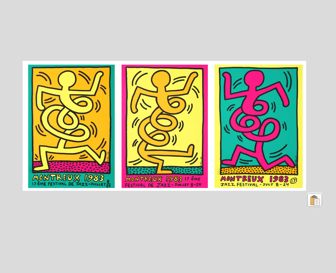 Keith Haring - Montreaux Jazz Festival 1983 (3 works)